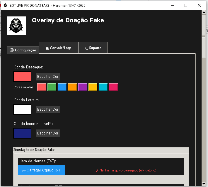 LIVE PIX FAKE OVERLAY